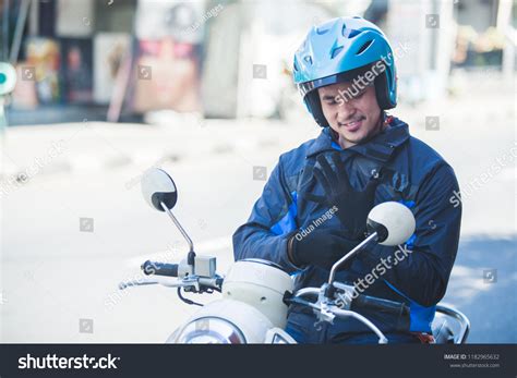 Portrait Motorcycle Taxi Driver Wearing His Stock Photo 1182965632 | Shutterstock