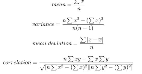 The Statistician's Blog: Formulas in Statistics