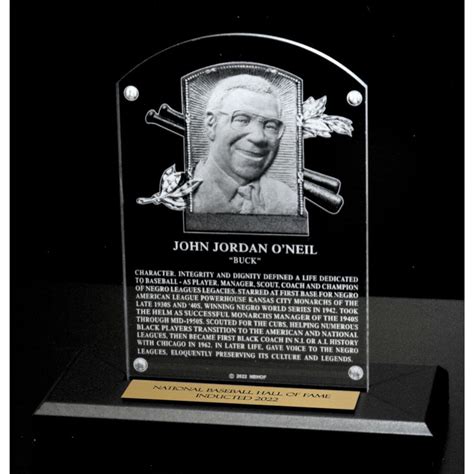 Buck O'Neil Acrylic Replica Hall of Fame Plaque