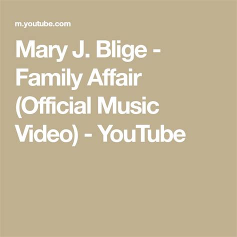 Mary J. Blige - Family Affair (Official Music Video) - YouTube | Music ...