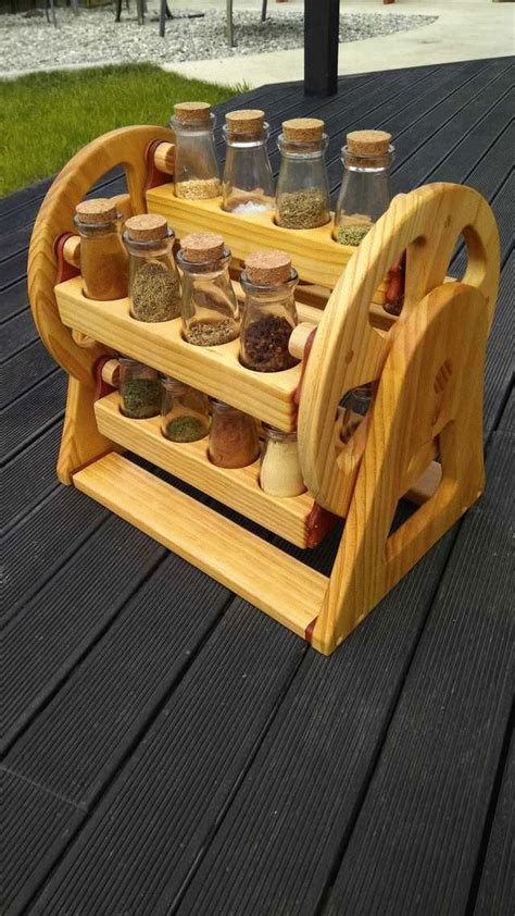 Amish Wood Kitchen Utensil Lazy Susan with Paper Towel Holder and Spice Rack | Small wood ...