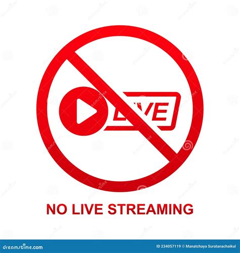 No Live Streaming Sign Isolated on White Background. Stock Vector ...