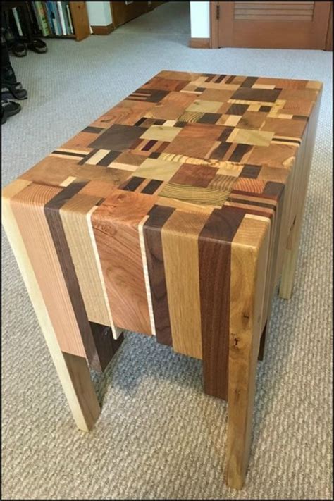 Make a beautiful end table from scrap timber pieces!