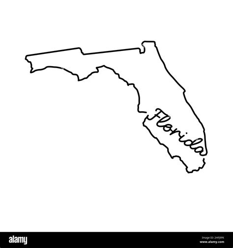 Florida US state outline map with the handwritten state name ...