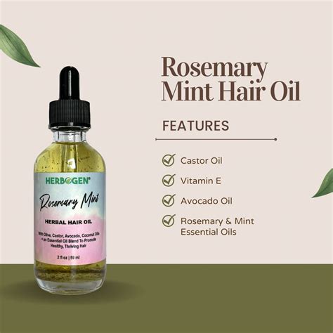 Rosemary & Mint Hair Oil Hair Growth Castor Oil Vitamin E - Etsy