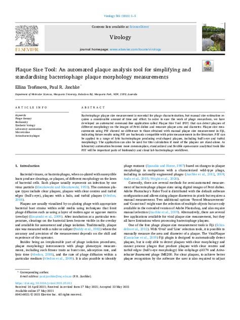 (PDF) Plaque Size Tool: An automated plaque analysis tool for simplifying and standardising ...