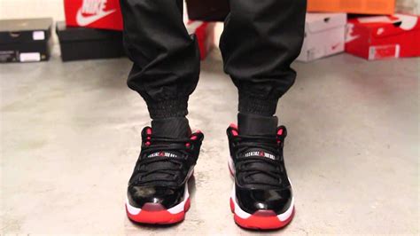 Air Jordan 11 Retro Low "Bred" On-Feet Video at Exclucity - YouTube