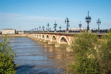 Pont De Pierre Over the Garonne River in Bordeaux France Editorial Stock Image - Image of gothic ...