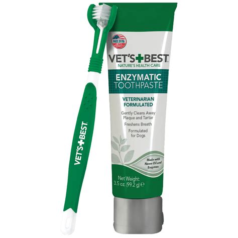 Vet’s Best Dog Toothbrush and Enzymatic Toothpaste Set | Teeth Cleaning and Fresh Breath Kit ...