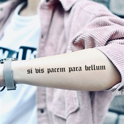 Si Vis Pacem Para Bellum Temporary Tattoo Sticker - OhMyTat