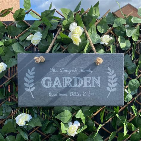 Personalised slate garden sign garden decoration | Etsy