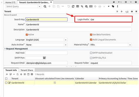 NF9 Specify Tenant on Login - iDempiere en