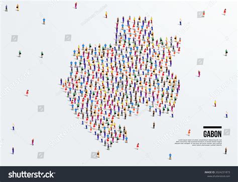 Gabon Map Large Group People Form Stock Vector (Royalty Free ...