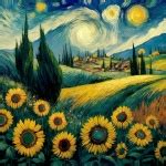 Van Gogh&s Sunflowers Illustration Free Stock Photo - Public Domain Pictures