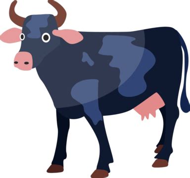 Blue Cowillustrationvector On White Background Drawing Vector Cow Vector, Drawing, Vector, Cow ...