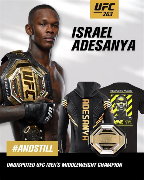 Israel Adesanya UFC 263 Champion Shirt and Gear