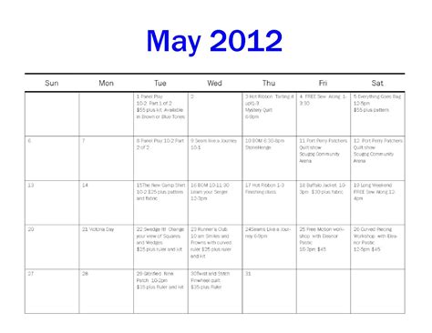 Sew Have Fun: May Calendar