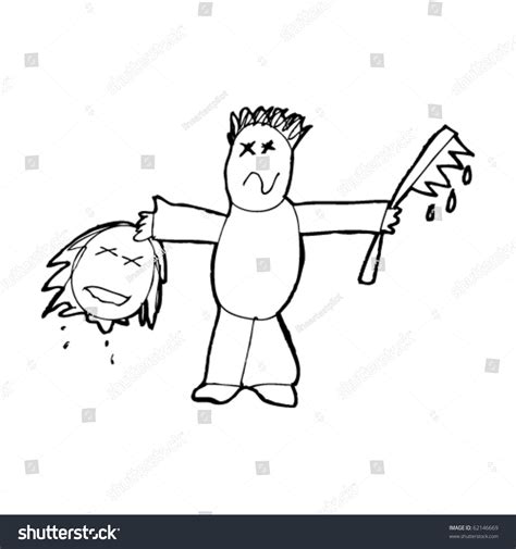 Childs Drawing Serial Killer Stock Vector (Royalty Free) 62146669 ...