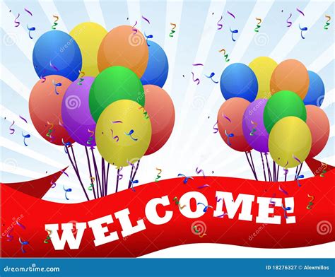 Welcome Balloons And Banner Royalty Free Stock Photography - Image ...