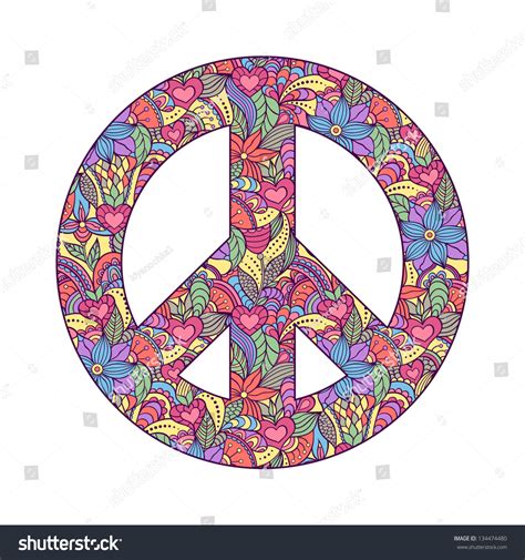 Vector Illustration Colorful Peace Symbol On Stock Vector (Royalty Free) 134474480