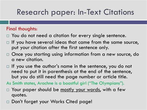 PPT - Research paper: In-Text Citations PowerPoint Presentation, free ...