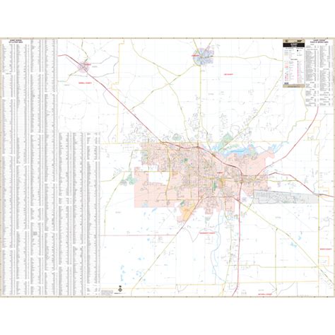 Albany, GA Wall Map - Large Laminated