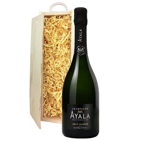 Ayala Brut Majeur Champagne NV 75 cl In Pine Gift Box | Buy online for nationwide delivery ...