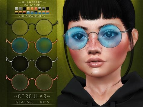 Circular glasses for Kids at Blahberry Pancake » Sims 4 Updates