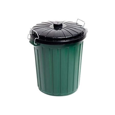 78025 Plastic Garbage Bin And Lid 55Lt Green | Winc