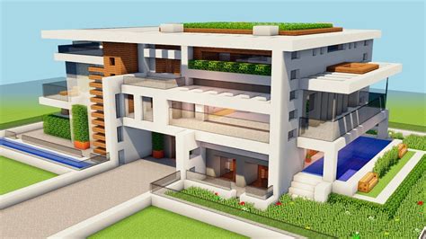 *NEW* MINECRAFT: How To Build A Big Modern House -Tutorial [How To Make A Mansion] [#1] - YouTube