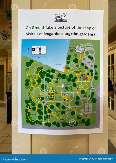 A Map of Harry P. Leu Gardens a Botanical Garden in Orlando, Florida ...