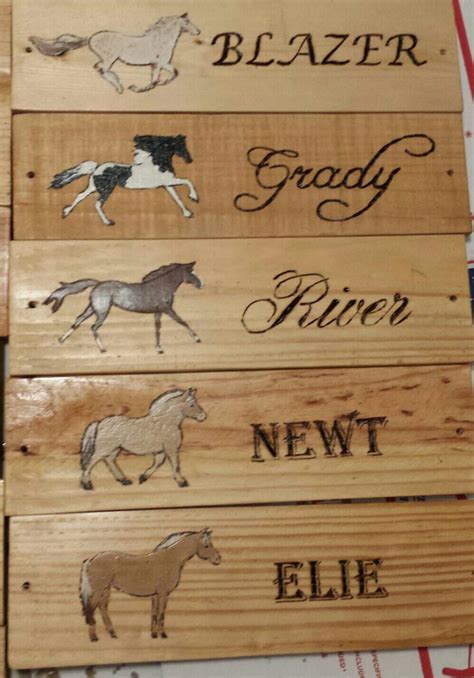 Personalized custom horse stall sign wood burnt painted to match your ...