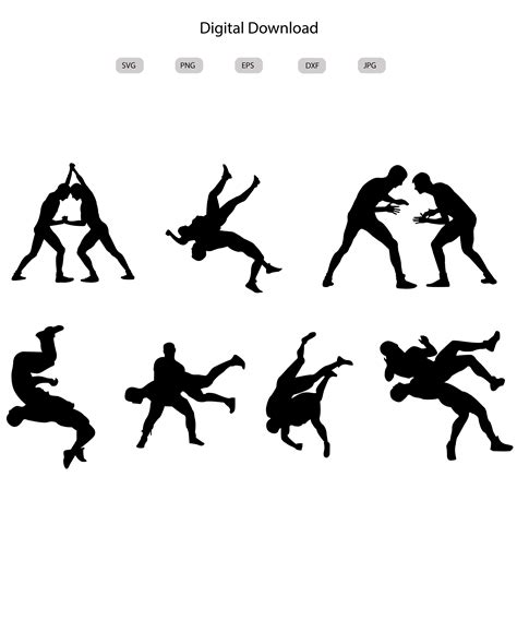 Wrestling Svg Wrestling Silhouette Wrestling Svg Bundle Wrestling Cut ...