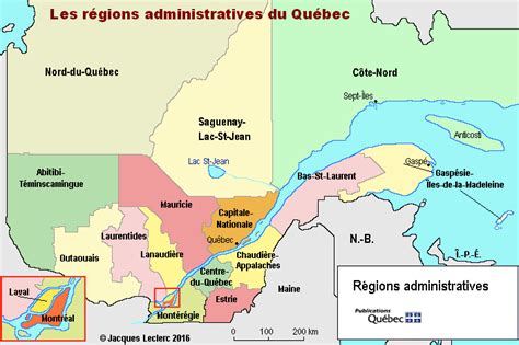 Québec: les 17 régions administratives