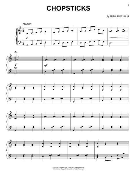 Chopsticks by Arthur de Lulli Sheet Music for Piano Solo at Sheet Music ...