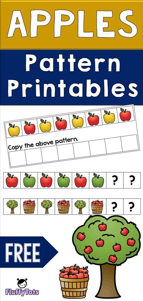 FREE Apple Pattern Printables | Let's have fun learning patterns with ...