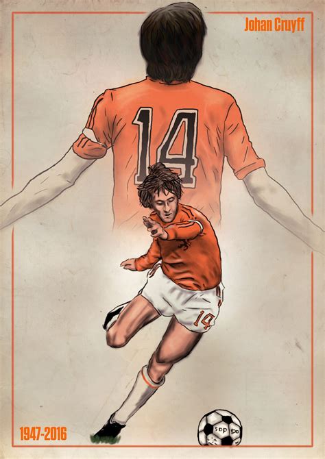 Ilustración en memoria de Johan Cruyff 1947-2016 | Johan cruyff, Football drawing, Football art