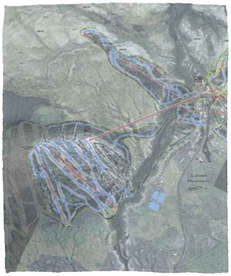 Lutsen Mountains Ski Resort Map Fleece Blanket | Etsy