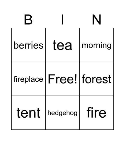 Storytelling Bingo Card