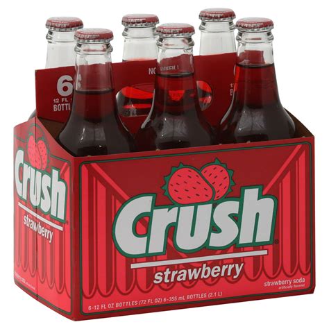 Crush Soda, Strawberry, 6 - 12 fl oz (355 ml) bottles [7.2 fl oz (2.1 l ...