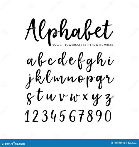 Hand Drawn Vector Alphabet. Brush Script Font Stock Vector ...