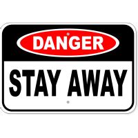 Danger Stay Away Aluminum Sign | 12" x 18" | HC Brands