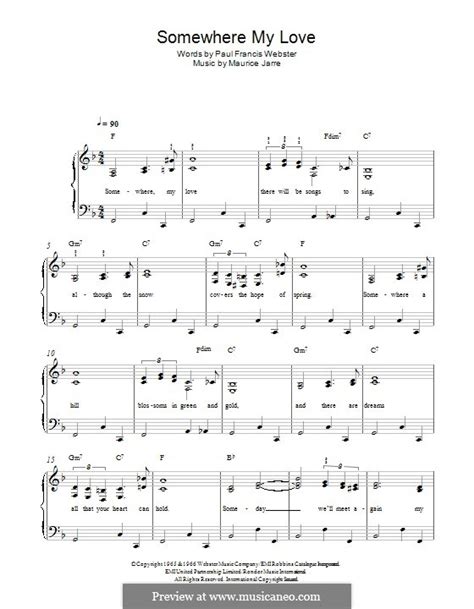 Somewhere My Love (Lara's Theme) by M. Jarre - sheet music on MusicaNeo