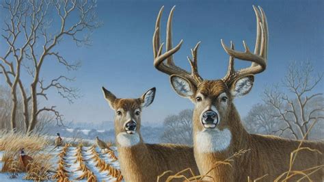 Whitetail Deer Painting Deer Background, Background Hd Wallpaper, Wallpaper Backgrounds, Deer ...