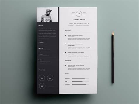 Black And White Resume Template Free Download