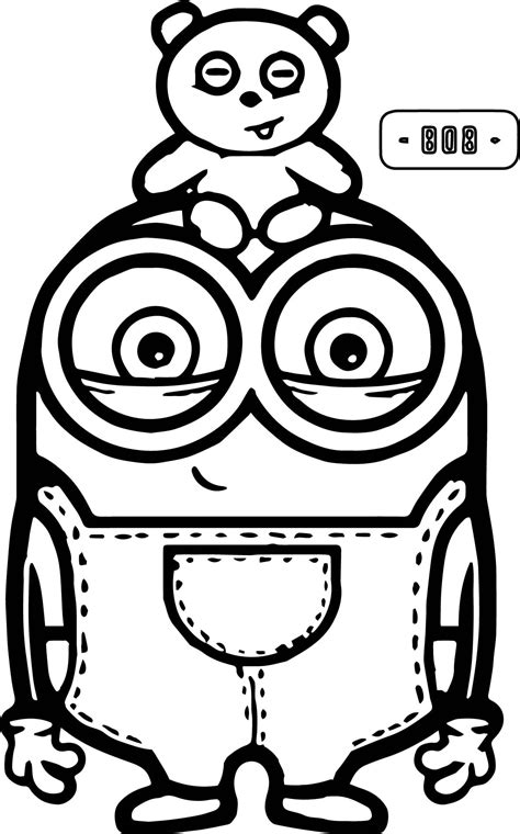 Cute Bob And Bear Minions Coloring Page | Wecoloringpage.com