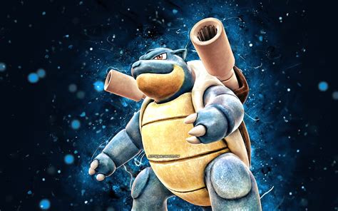 Blastoise, , blue neon lights, Pokken Tournament, Water type Pokemon ...