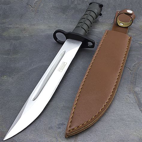 13.5" LARGE MILITARY BAYONET COMBAT KNIFE w/ SHEATH Survival Hunting Fixed Blade | eBay