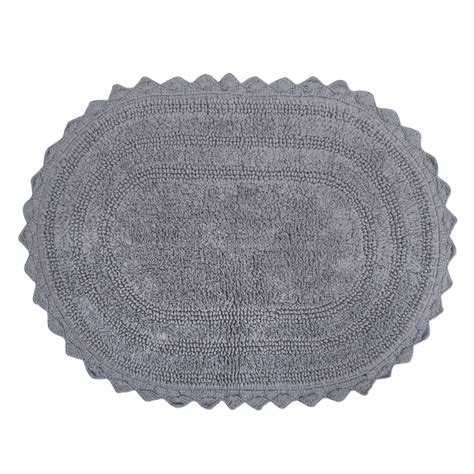 24" Gray Small Oval Crochet Bath Mat - Walmart.com - Walmart.com