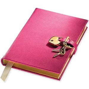 Amazon.com - Genuine Leather Heart Lock Diary, Working Key and Lock, Pink, 8" - Childrens Diaries